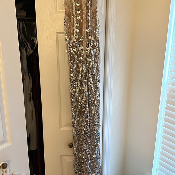 Celebrity Inspired Silver Gem Dress - Picture 6 of 8